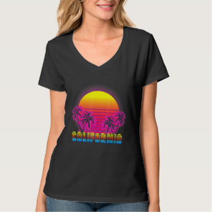 T-shirt California Beach Life Electro Retro Sunset Love Ca