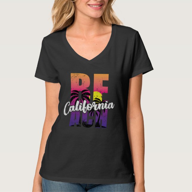 T-shirt California Beach USA America State (Devant)