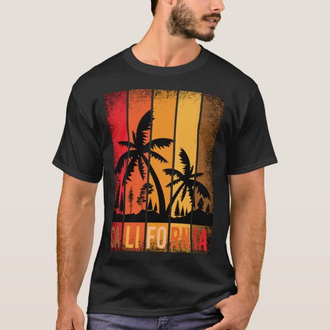 T-shirt California beach USA woman men children (Devant)
