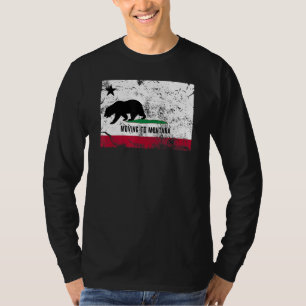 T-shirt California Bear Se Déplace À Montana À Pied