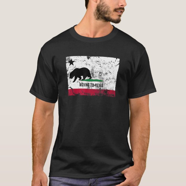 T-shirt California Bear Se Déplace Au Texas À Pied (Devant)
