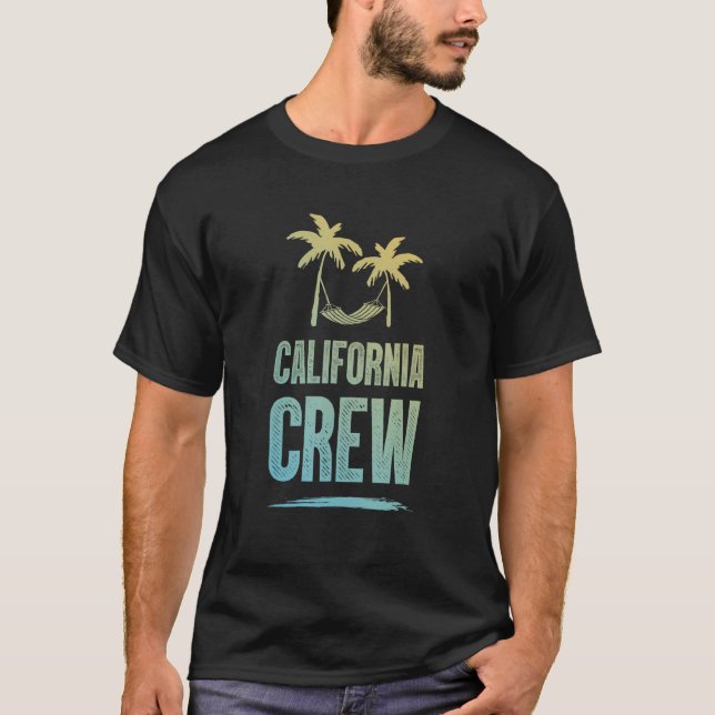 T-shirt California Crew Colorful  Vacation Team (Devant)