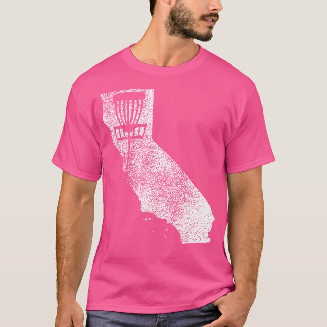 T-shirt California Disk Golf State Avec Panier Perdu (Devant)
