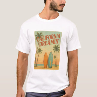 T-shirt California Dreamin’ Retro 1970s Travel Design