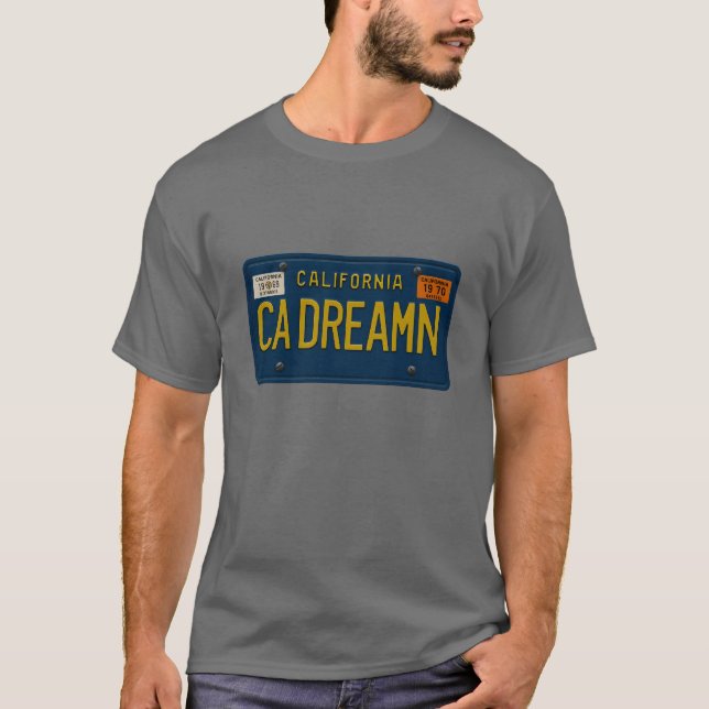 T-shirt California Dreaming - Retro 1969 License Plate (Devant)