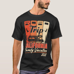 T-shirt California Family Vacances RV Road Trip Mountains