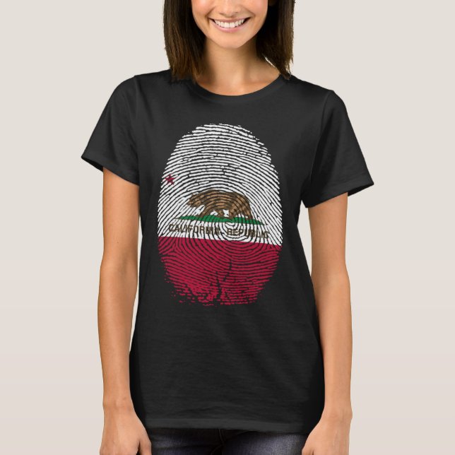 T-shirt California Flag Fingerprint in my DNA  for Califor (Devant)
