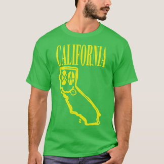 T-shirt California Grunge Souriant Face Arrière - plan noi