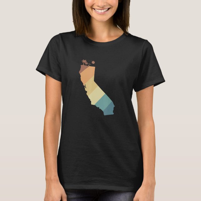 T-shirt California Map Outline USA America (Devant)