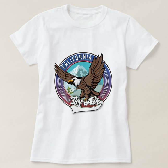 T-shirt California par patch de voyage aérien (Design devant)