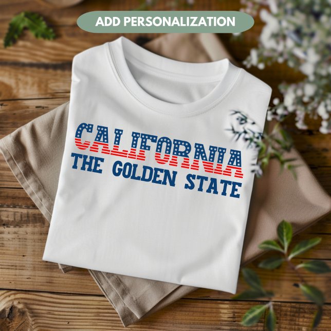 T-shirt California Patriote L'État Doré Personnalisé (Créateur téléchargé)