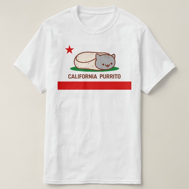 T-shirt CALIFORNIA PURRITO - Funny Cat Burrito (Design devant)