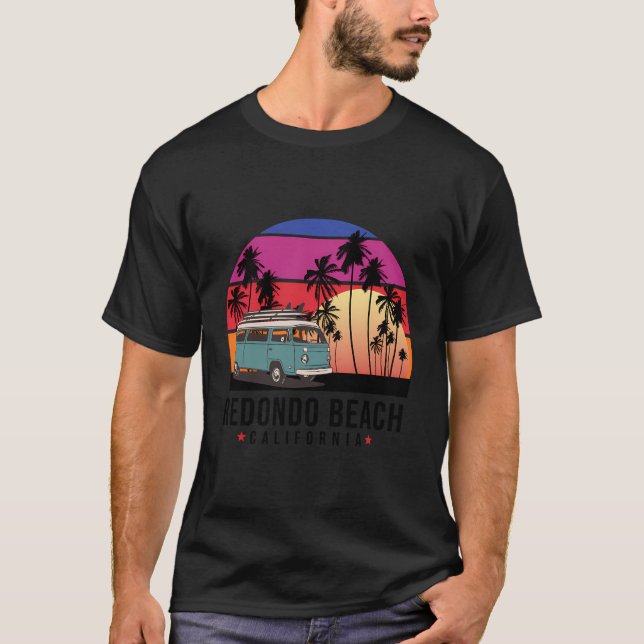 T-shirt California Redondo Beach Surfer Rétro (Devant)