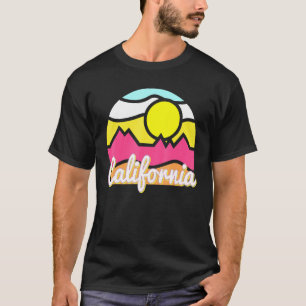 T-shirt California Retro Mountain Sunset Outdoor Vanlife E
