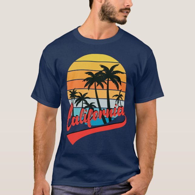 T-shirt California Retro Sunset (Devant)