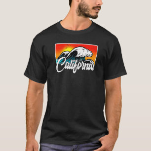 T-shirt California Retro Surf Wave Plage Vintage Cali les