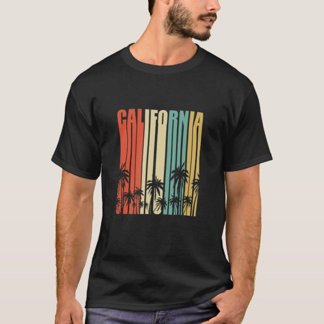 T-shirt California Retro  Surfer Beach Cali Venice Summer (Devant)