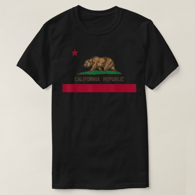 T-shirt California State Flag - CA Bear Republic  (Design devant)