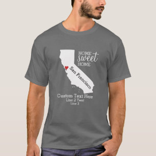 T-shirt California State Love Home Sweet Home Carte person