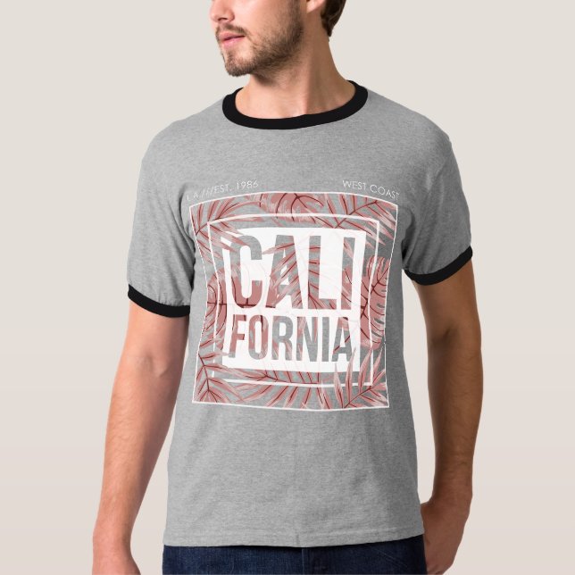 T-shirt California Summer Forever- Tropical Leaves (Devant)