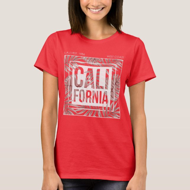 T-shirt California Summer Forever- Tropical Leaves (Devant)