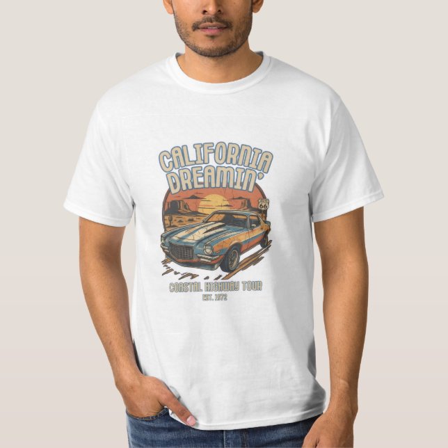 T-shirt California Sunset Highway Dreams (Devant)