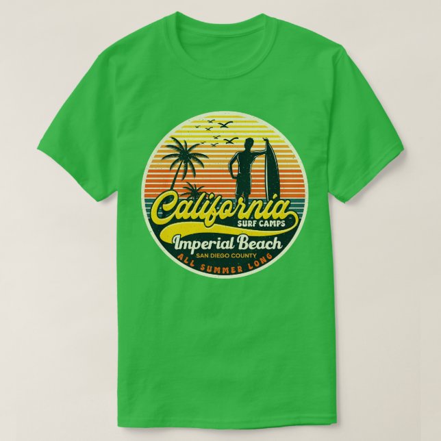T-shirt California Surf Camp Imperial Beach (Design devant)
