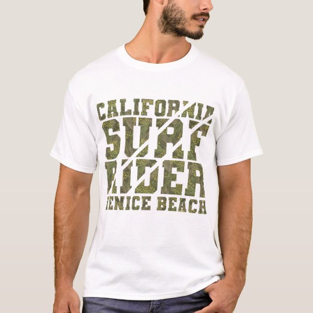 T-shirt California Surf Rider - Tropical Venice Beach Stre (Devant)