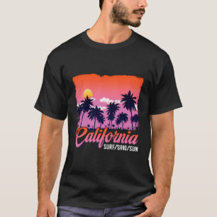 T-shirt California Surfing Beach Été Vintage Surf rétro