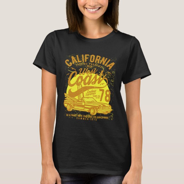 T-shirt California Surfing Paradise  West Coast Since 78 (Devant)