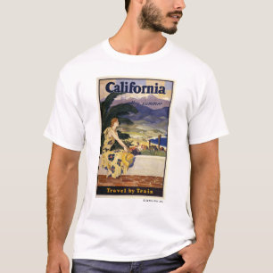 T-shirt Californie cet été. Voyage en train 