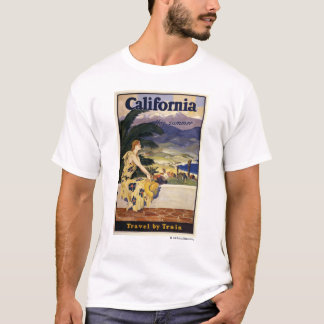 T-shirt Californie cet été. Voyage en train