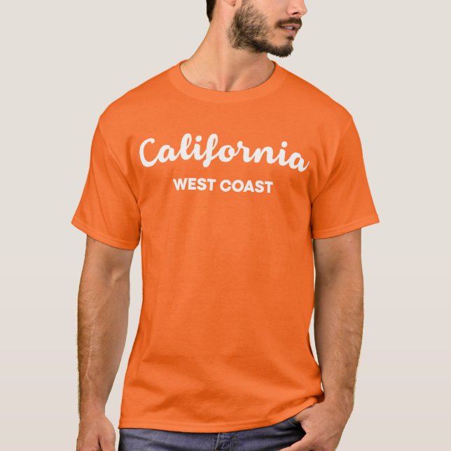 T-shirt Californie Côte Ouest Nice Design Texte (Devant)