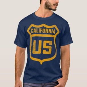 T-shirt Californie - États-Unis autoroute déprimé aspect p