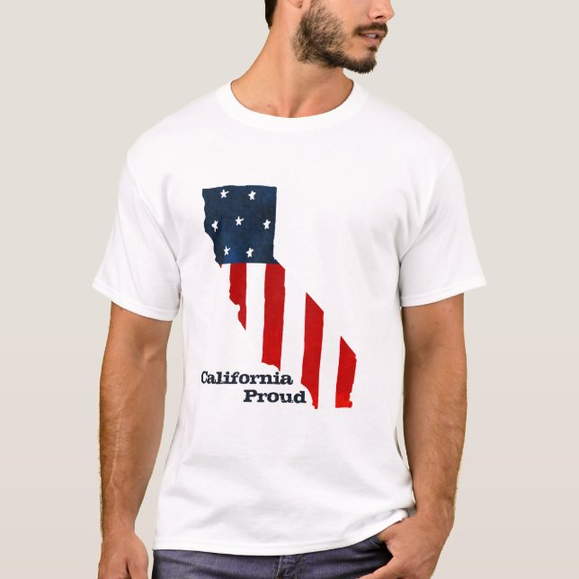 T-shirt Californie Fier USA American Flag Aquarelle (Devant)