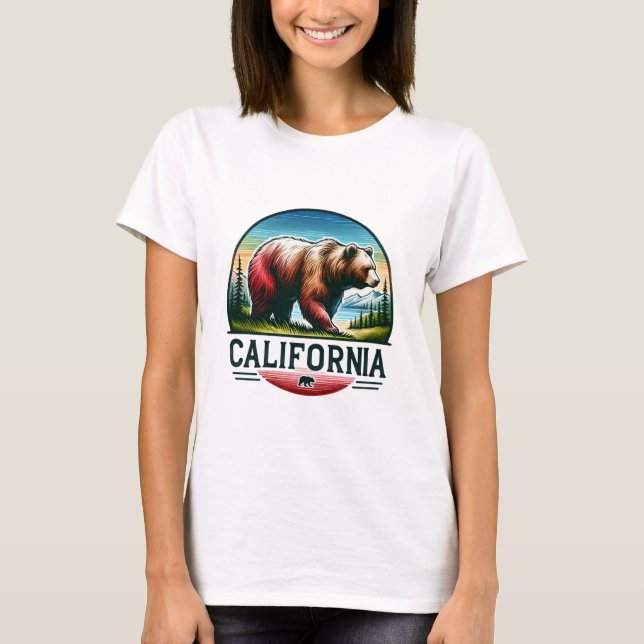 T-shirt Californie, Grizzly Bear, (Devant)