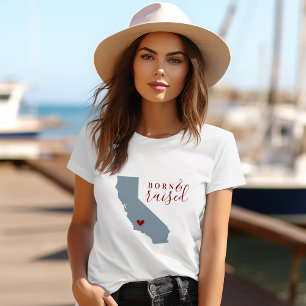 T-shirt Californie Né et élevé   État de couleur modifiabl