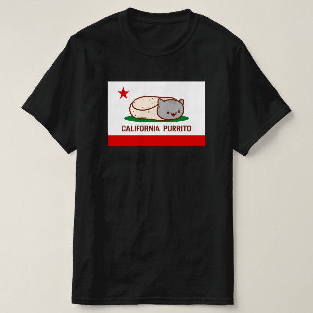 T-shirt CALIFORNIE PURRITO - Funny Cat Burrito (Design devant)