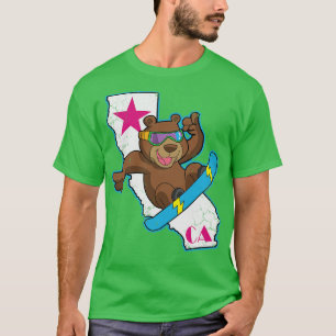 T-shirt Californie République Ours Snowboardeur Snowboard