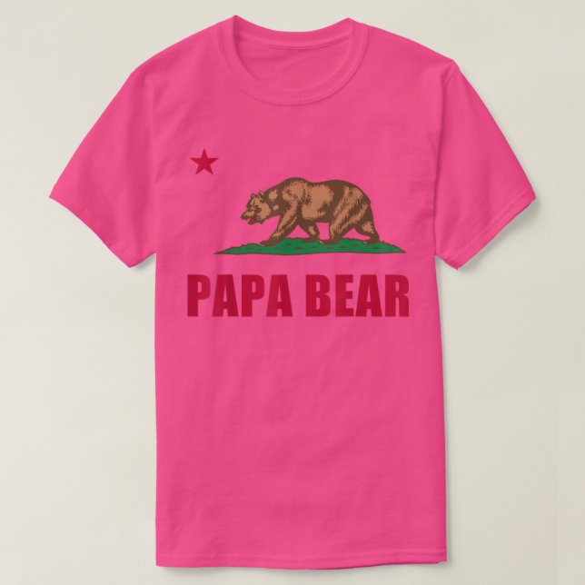 T-shirt Californie République Papa Ours Papa Fête des père (Design devant)