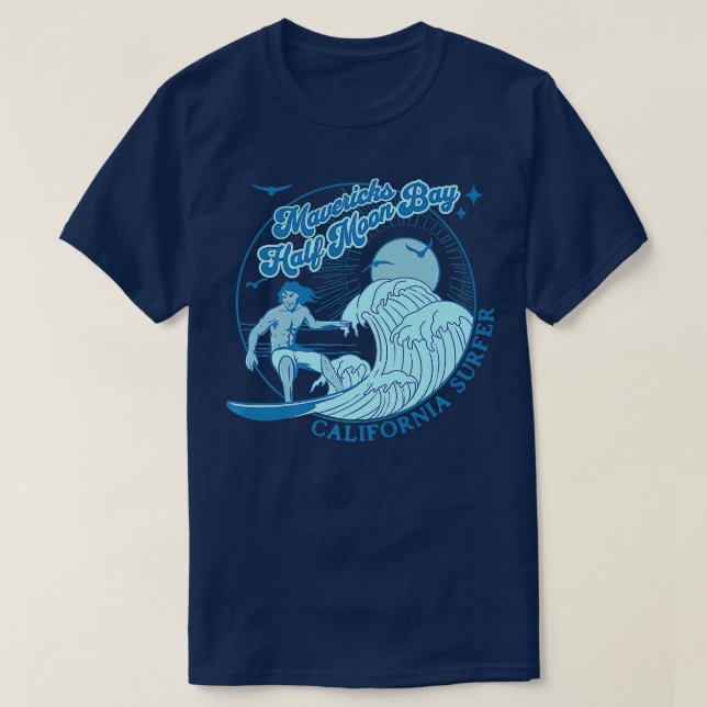 T-shirt Californie Surfer Mavericks Half Moon Bay Surf (Design devant)