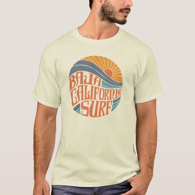 T-shirt californien de cru de surf de Baja (Devant)