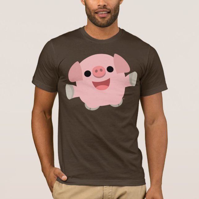 T-shirt câlin de porc de bande dessinée (Devant)