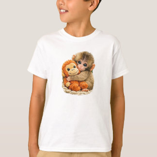 T-shirt « Câlin de singe avec un ami ».