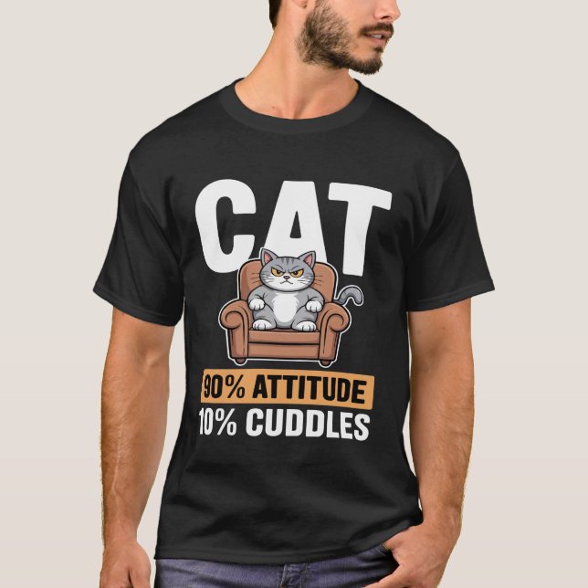 T-shirt Câlins d'attitude de chat (Devant)