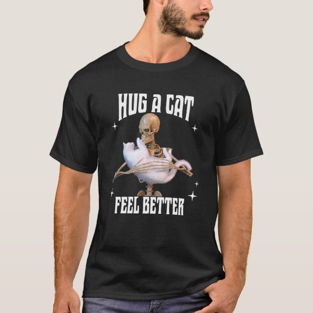 T-shirt Câlins de chat pour se sentir mieux - Drôle d'art  (Devant)