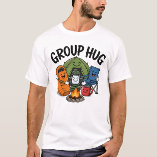 T-shirt Câlins de groupe amusants autour du feu de camp