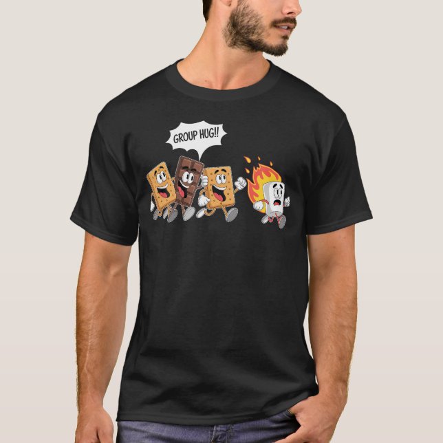 T-shirt Câlins de groupe Marshmallow Feu de camp Smores Dr (Devant)