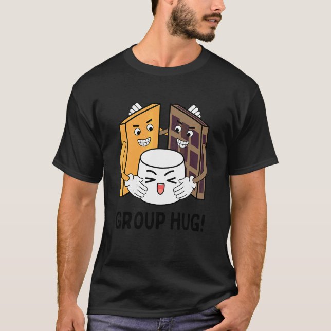 T-shirt Câlins de groupe S'mores Camping Marshmallows Choc (Devant)