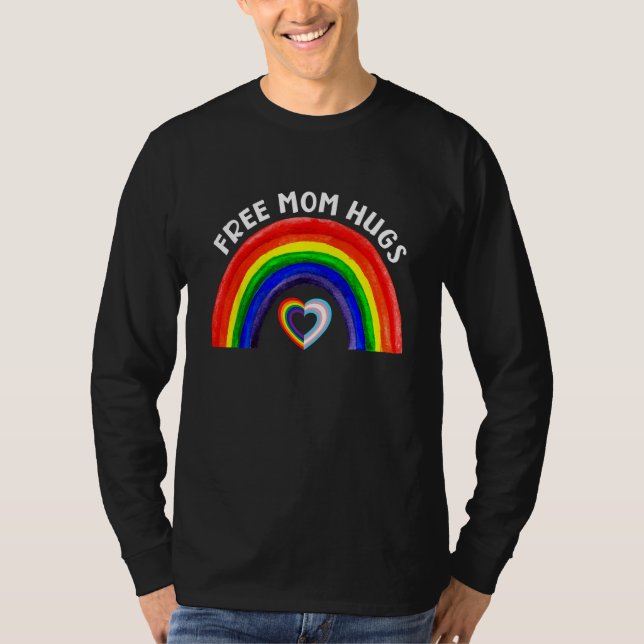 T-shirt Câlins de maman gratuits LGBT Drapeau arc-en-ciel  (Devant)